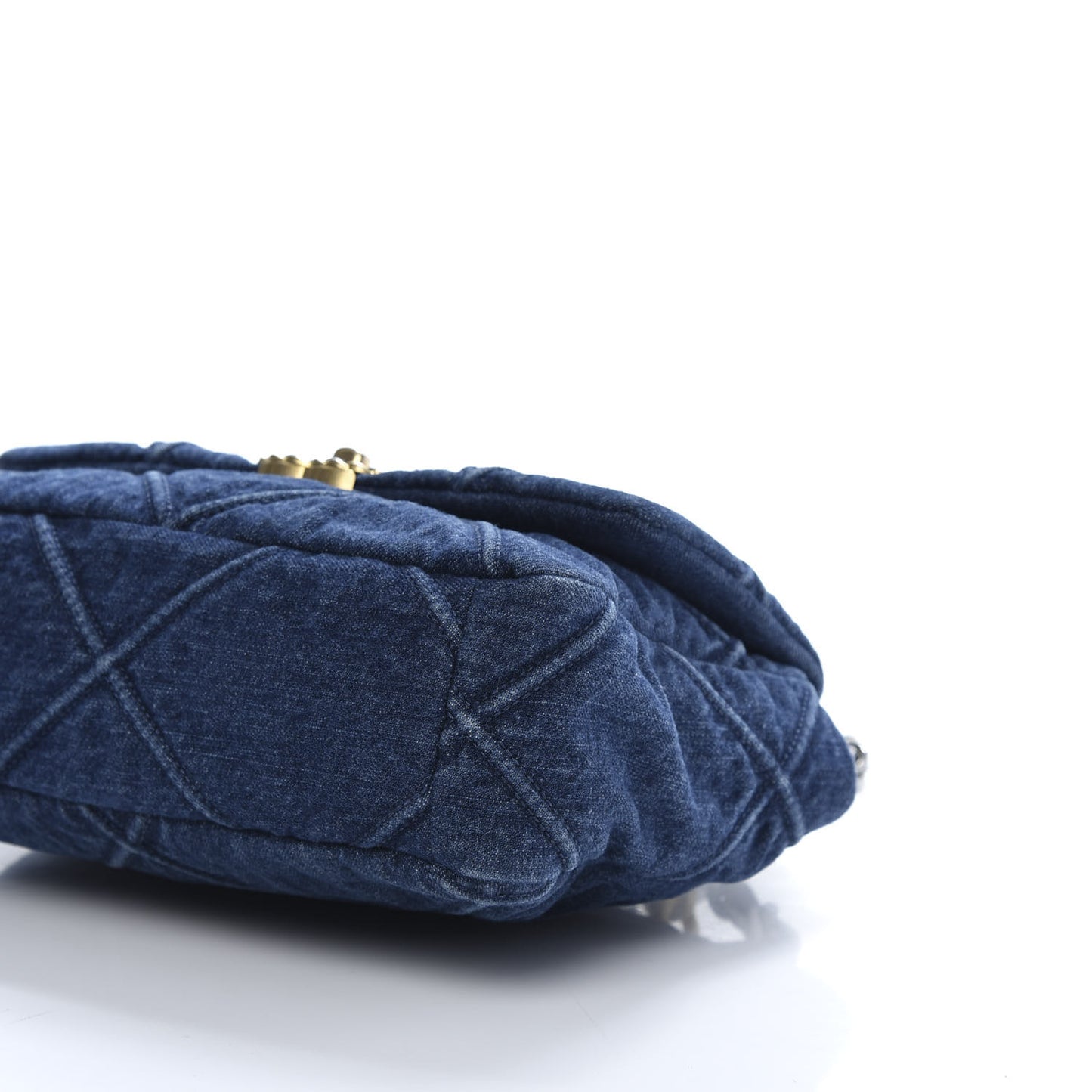 Denim Quilted Medium 19 Flap Blue
