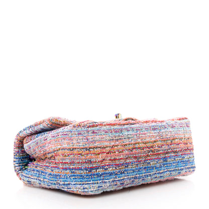 Chanel Tweed Quilted Mini Rectangular Flap Blue Pink Orange 4 of 12