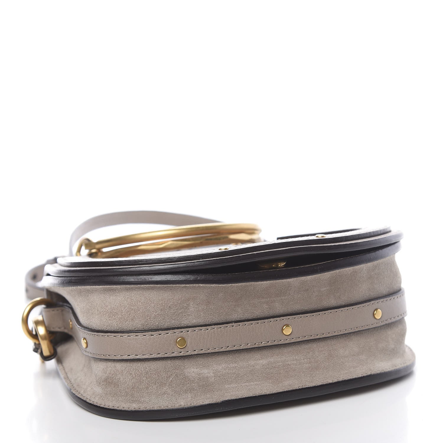 Chloe Calfskin Suede Small Nile Bracelet Bag Motty Grey 4 of 10