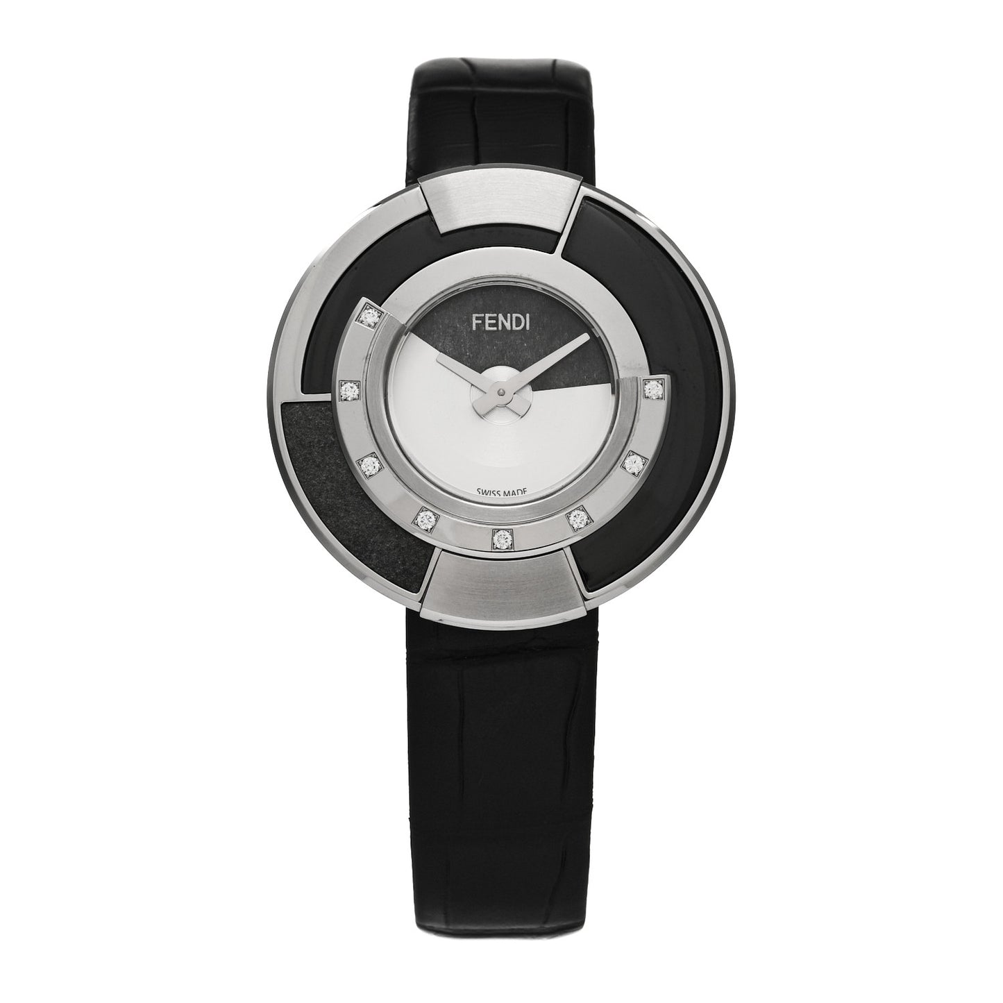 Stainless Steel Alligator Diamond 38mm Policromia Quartz Watch