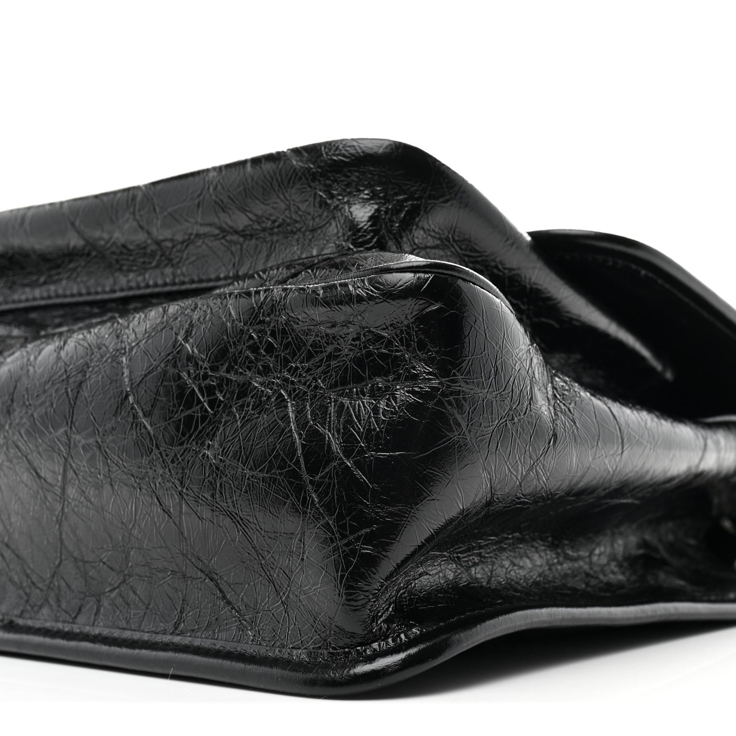 Crinkled Calfskin Matelasse Monogram Medium Niki Chain Satchel Black