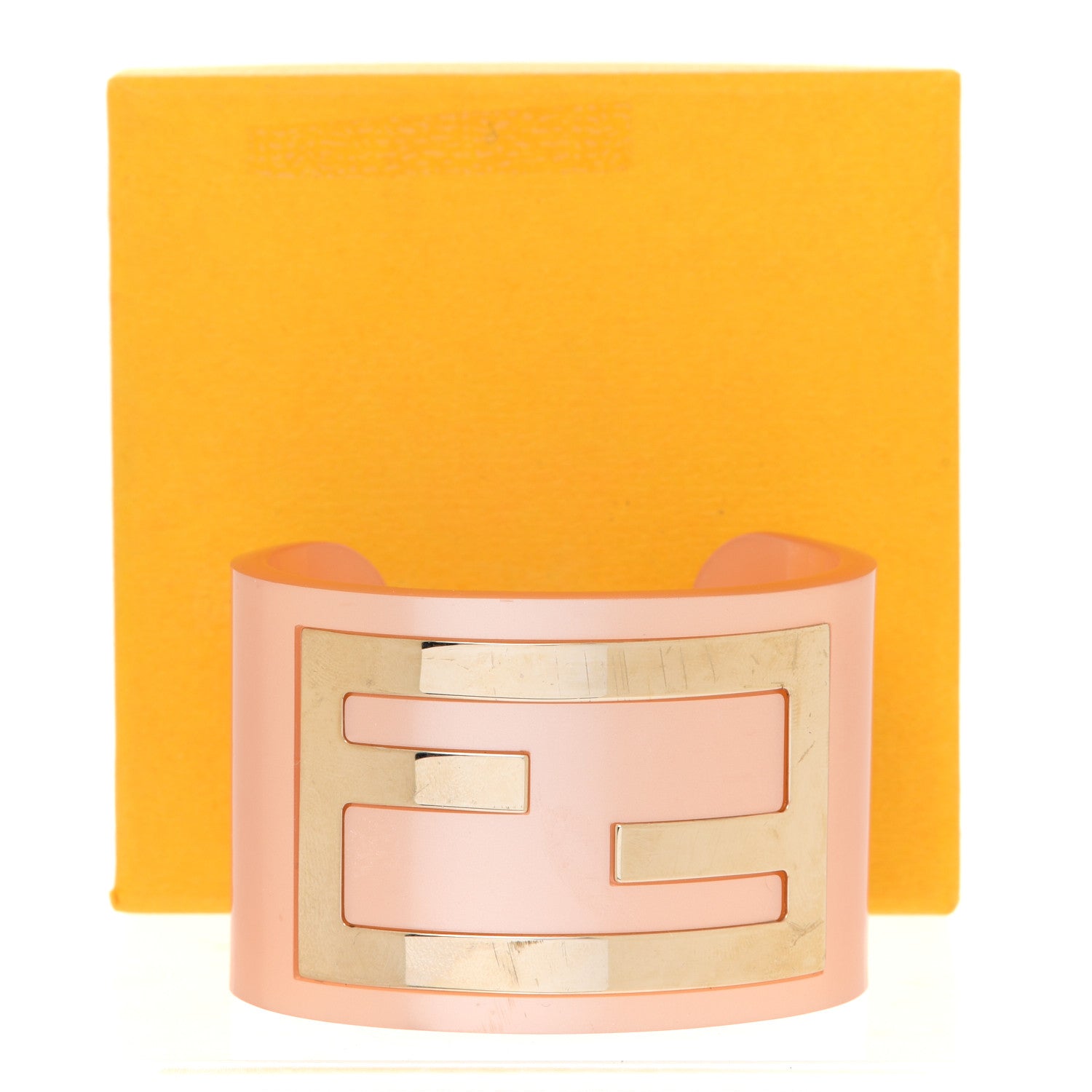 Fendi Resin FF Logo Cuff Bracelet Pink 5 of 5
