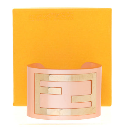 Fendi Resin FF Logo Cuff Bracelet Pink 5 of 5