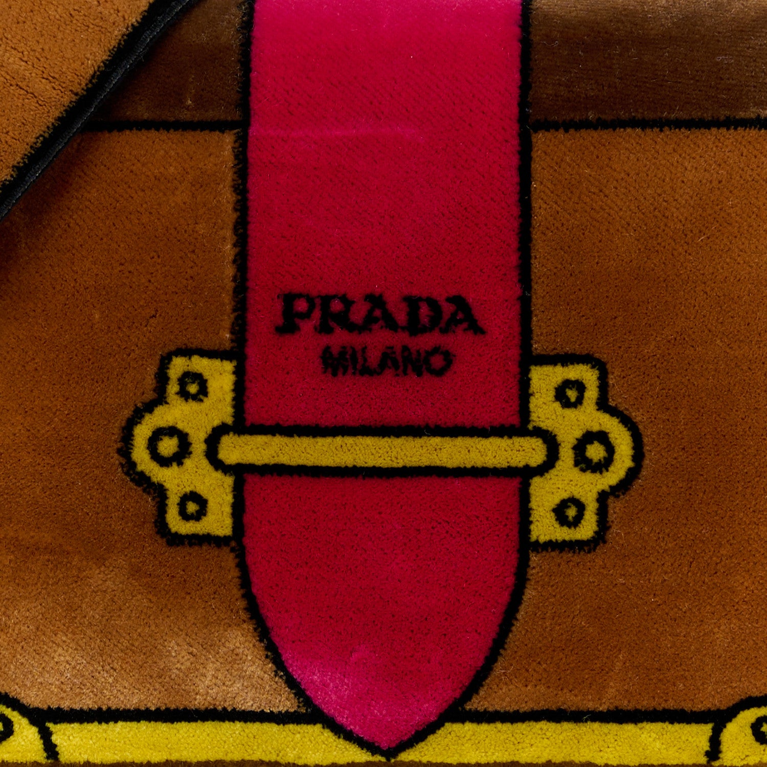 Prada Velluto Ricamo Cahier Shoulder Bag Cammello 8 of 10