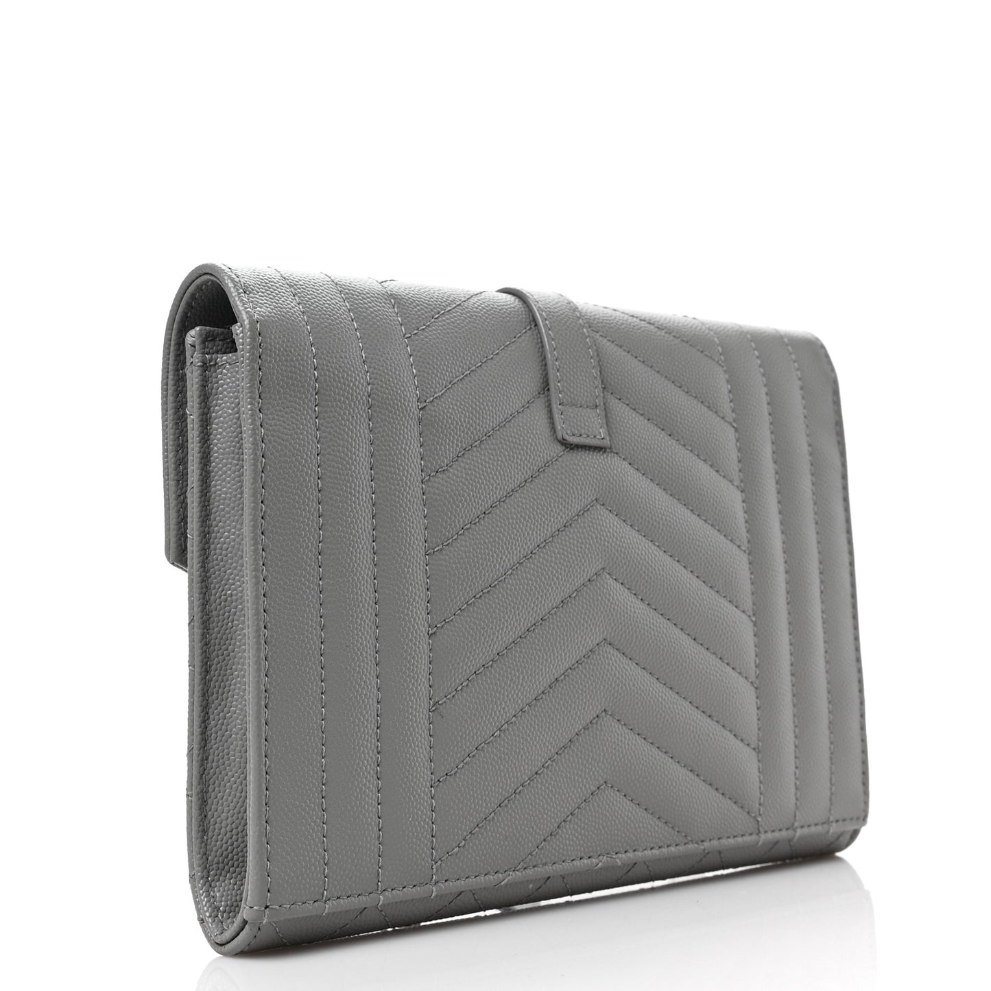 Grain De Poudre Textured Mixed Matelasse Triquilt Monogram Clutch Storm