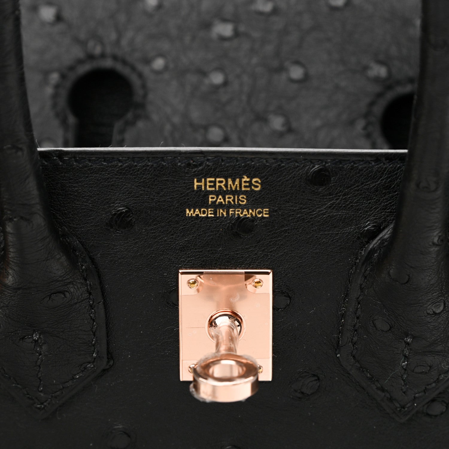 Hermes Ostrich Birkin 25 Black 6 of 11