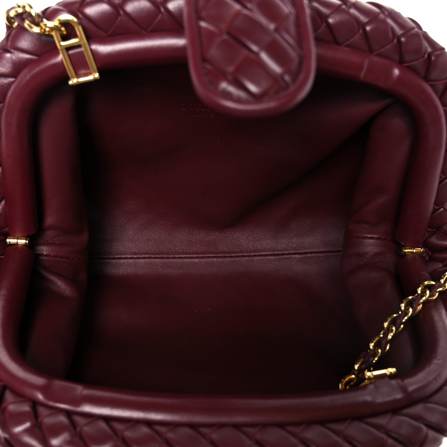 Nappa Intrecciato Small The Lauren 1980 Clutch With Chain Barolo