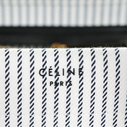 Celine Cotton Canvas Striped Medium Phantom Luggage White Navy 6 of 9