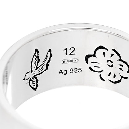 Gucci Sterling Silver Wide Blind for Love Band Ring 52 6 5 of 5