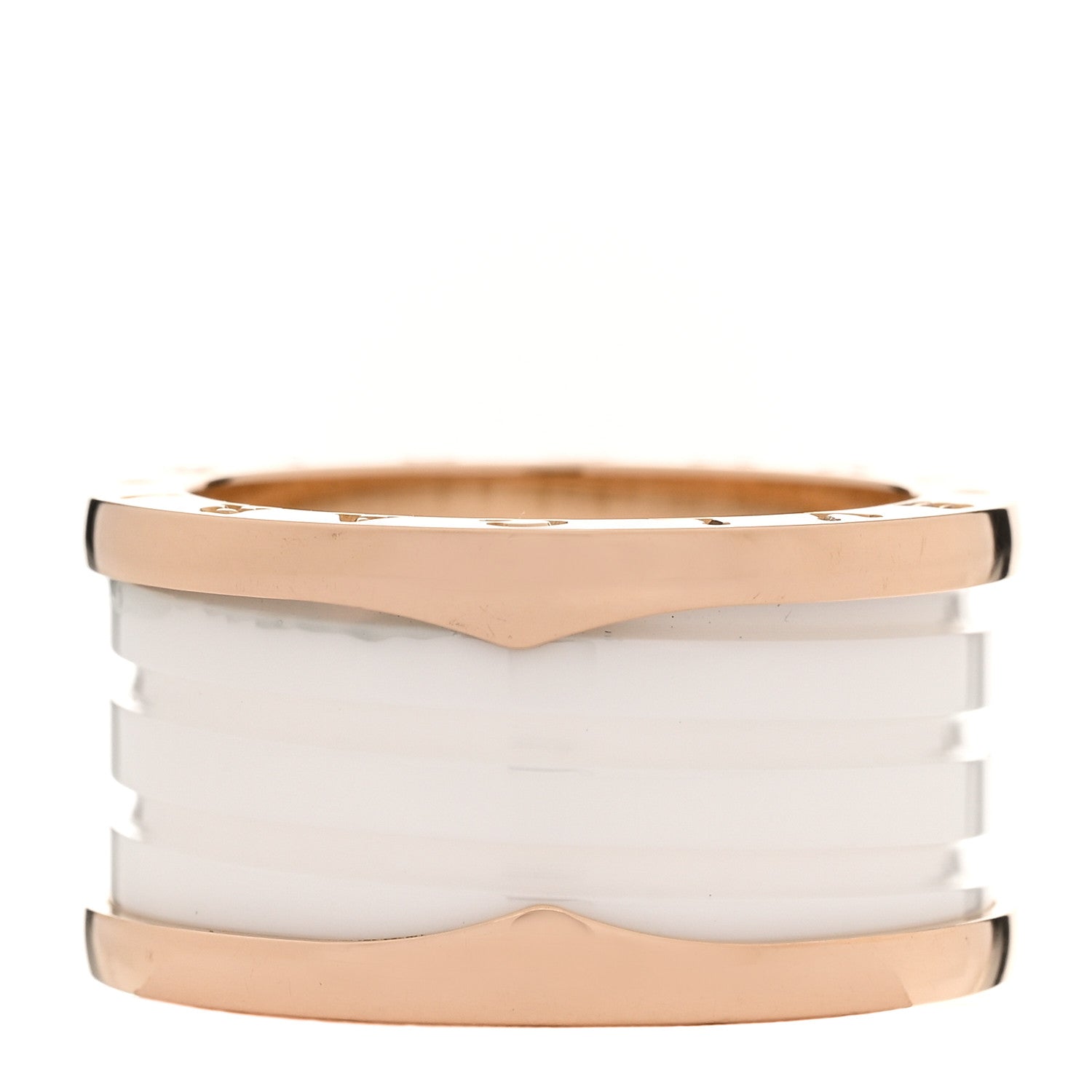 Bulgari 18K Rose Gold White Ceramic B.Zero1 Four-Band Ring 56 7.5 3 of 7