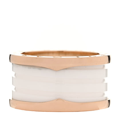 Bulgari 18K Rose Gold White Ceramic B.Zero1 Four-Band Ring 56 7.5 3 of 7