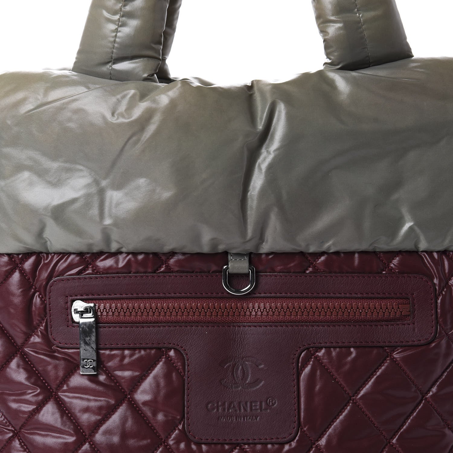 Chanel Nylon Quilted Small Coco Cocoon Reversible Tote Gray 17 of 17