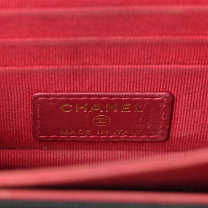 Chanel Lambskin Enamel Quilted Pending CC Clutch With Chain Black 7 of 8