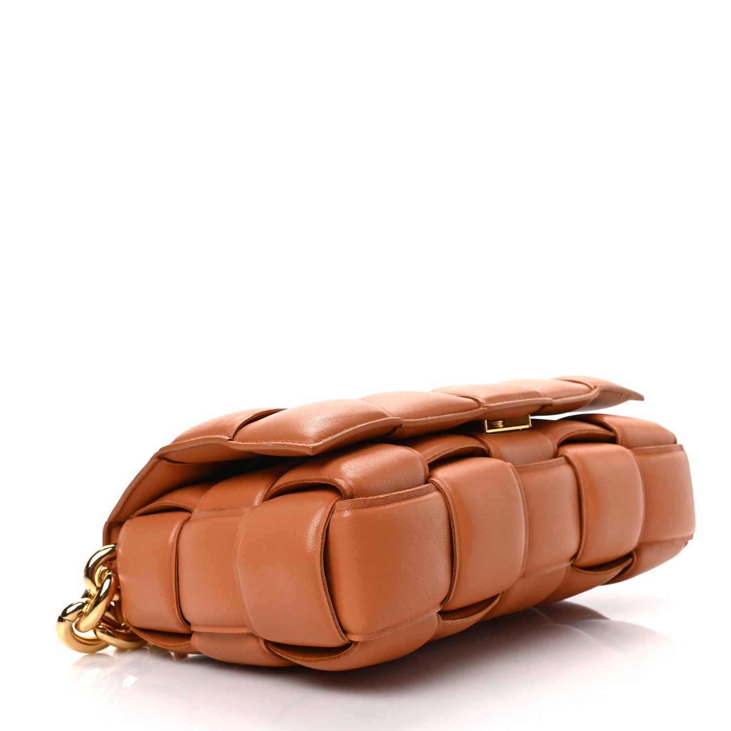 Bottega Veneta Lambskin Maxi Intreccio Padded Chain Cassette Crossbody Bag Clay 4 of 8