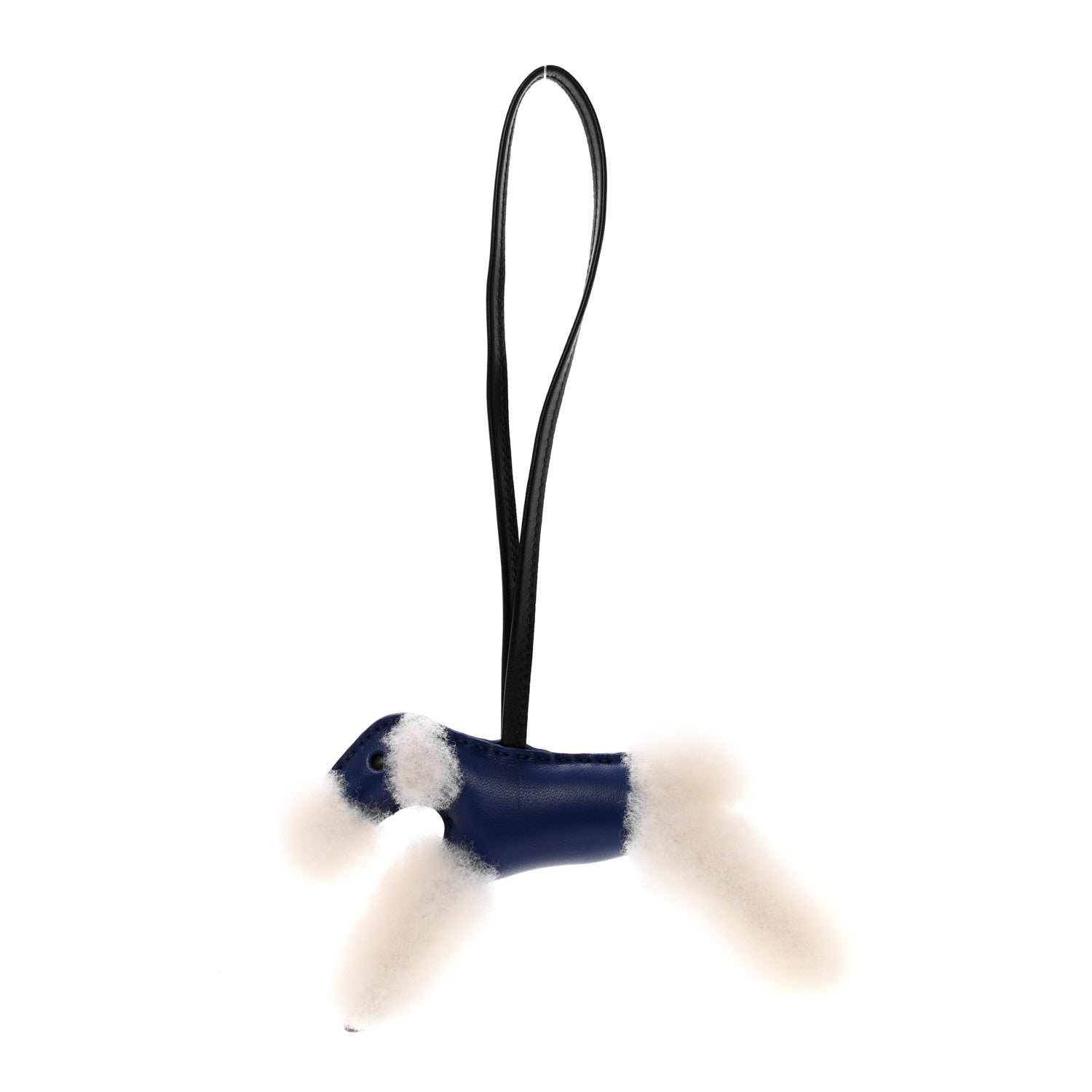 Hermes Milo Lambskin Shearling Budy Charm Bleu Saphir 1 of 5