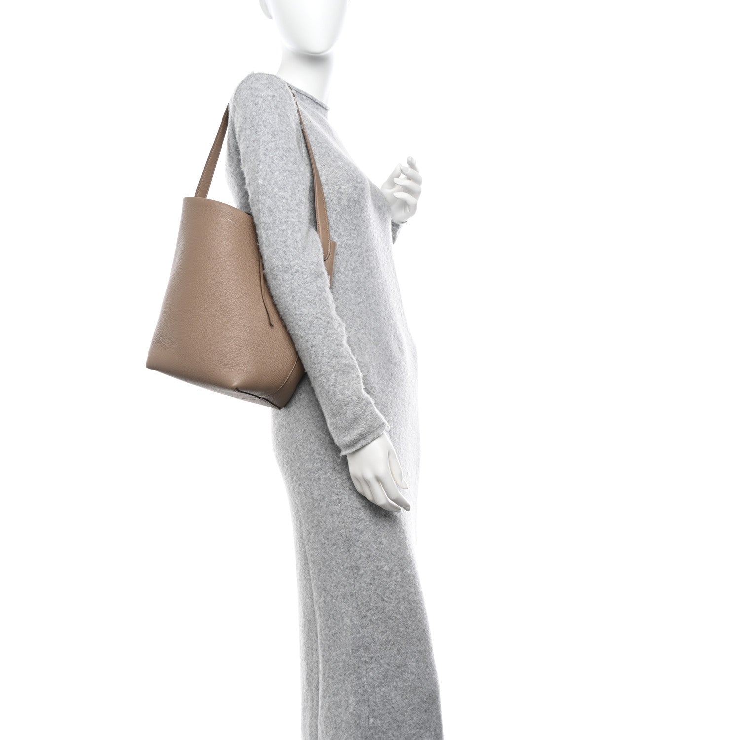 The Row Grained Calfskin Large N/S Park Tote Dark Taupe 2 of 11