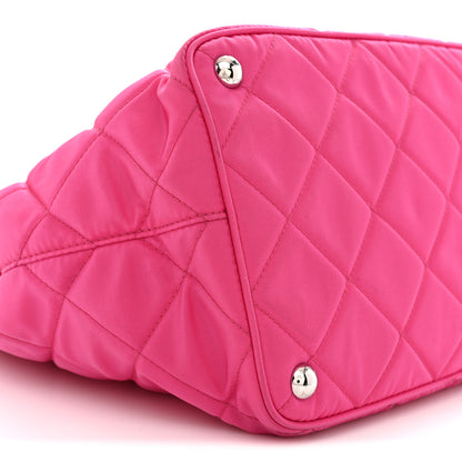 Prada Tessuto Nylon Quilted Shopping Tote Fuxia 9 of 10