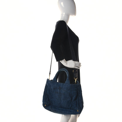 Prada Denim Logo Tote Avio 2 of 10