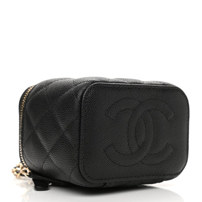 Chanel Caviar Quilted Mini Vanity Case With Chain Black 4 of 12