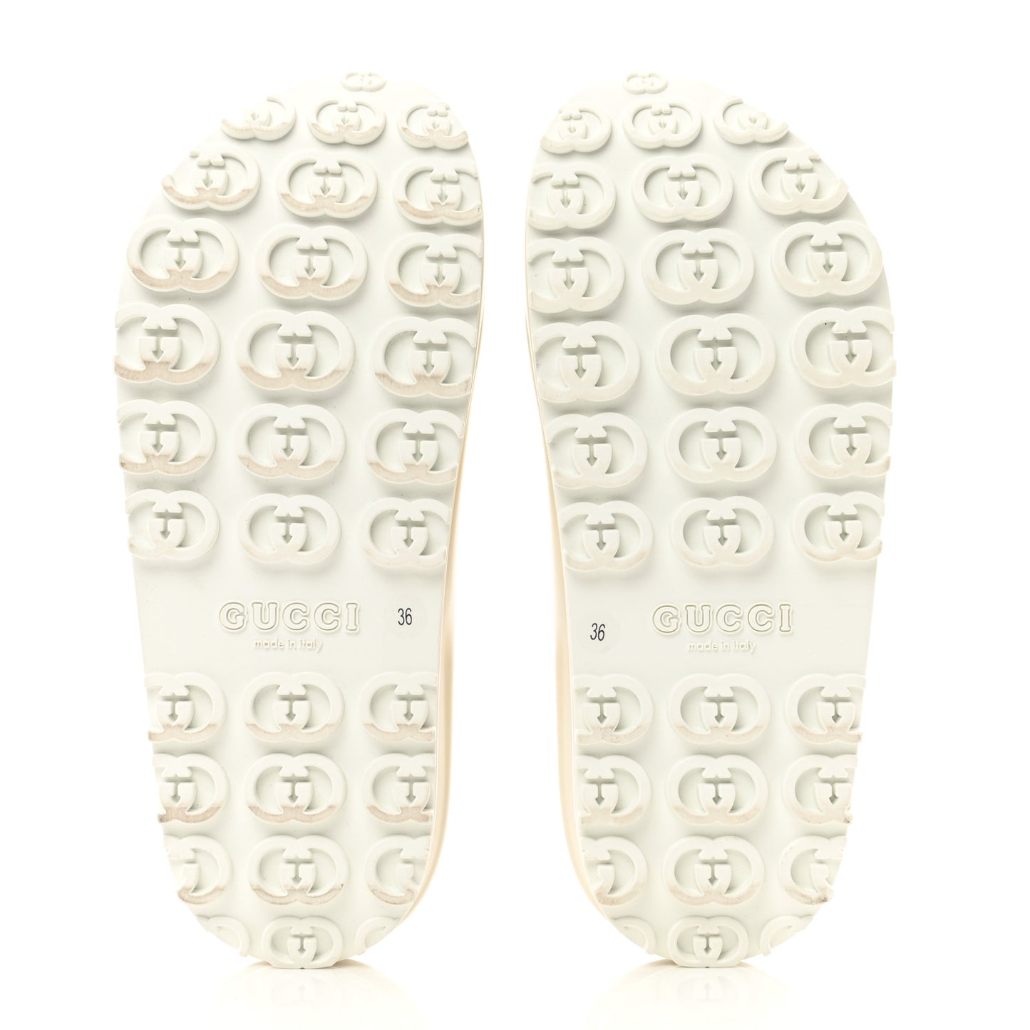 Soft Rubber Womens Interlocking G Platform 42mm Slide Sandals 36 Off White