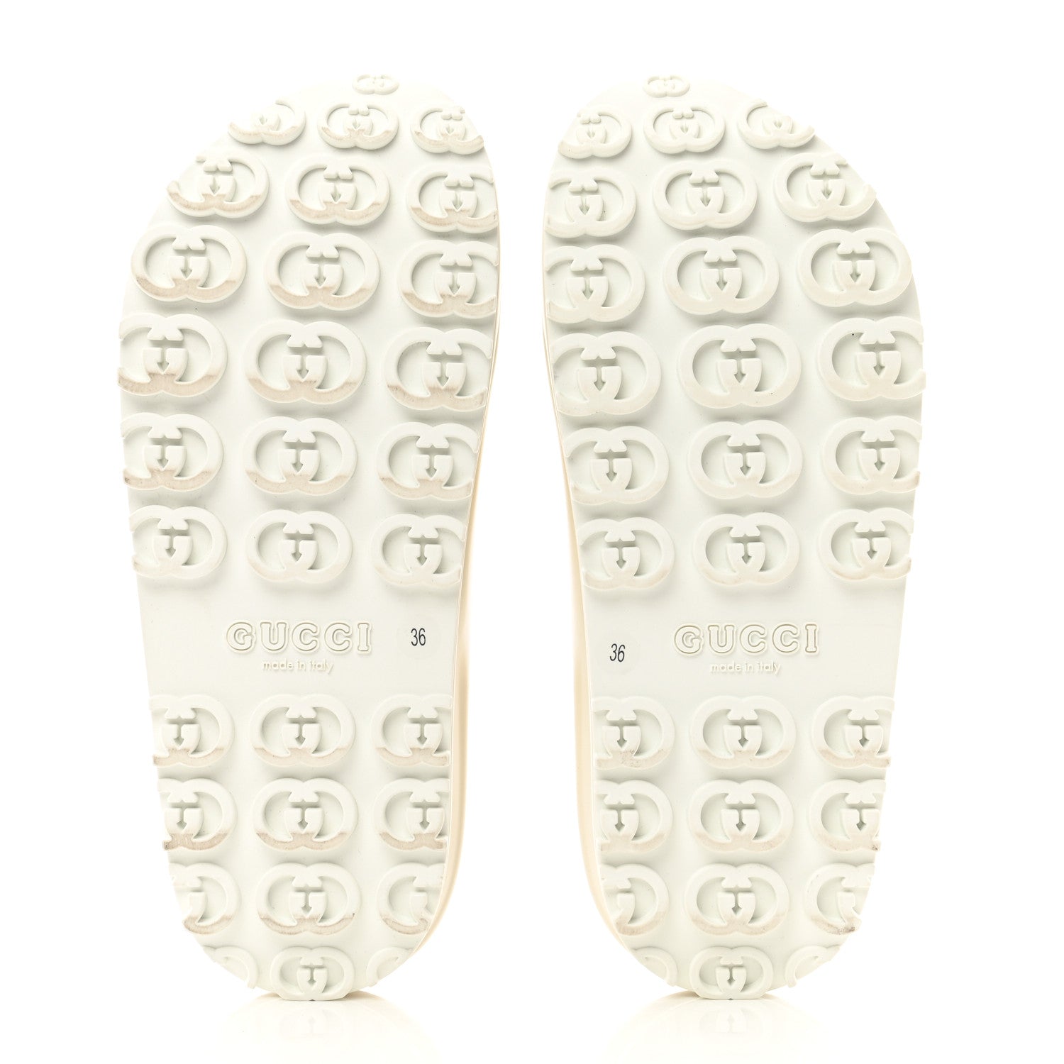 Gucci Soft Rubber Womens Interlocking G Platform 42mm Slide Sandals 36 Off White 5 of 7