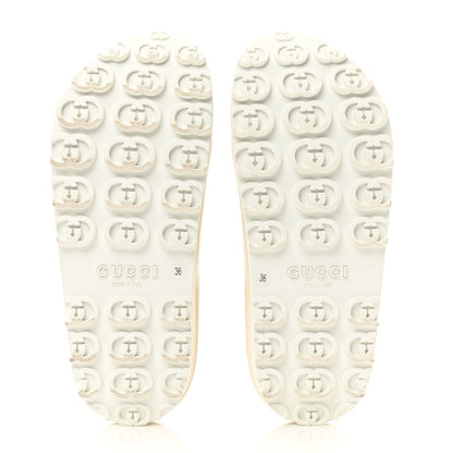 Gucci Soft Rubber Womens Interlocking G Platform 42mm Slide Sandals 36 Off White 5 of 7