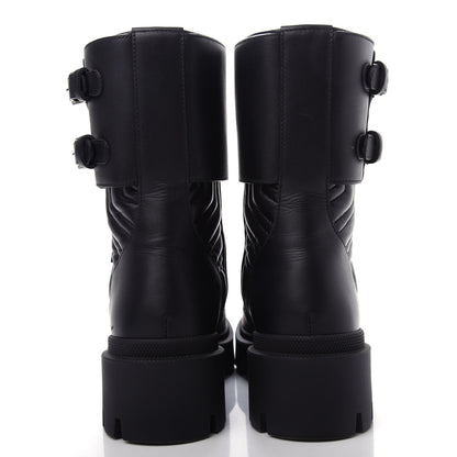 Gucci Nappa Frances GG Matelasse Platform Combat Boots 37 Black 7 of 11