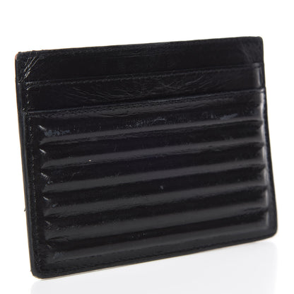 Saint Laurent Ribbed Calfskin Opium Monogram Credit Card Case Black 3 of 12