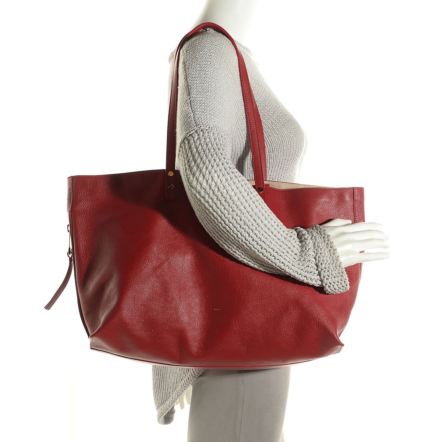 Goatskin Dilan East West Tote Red