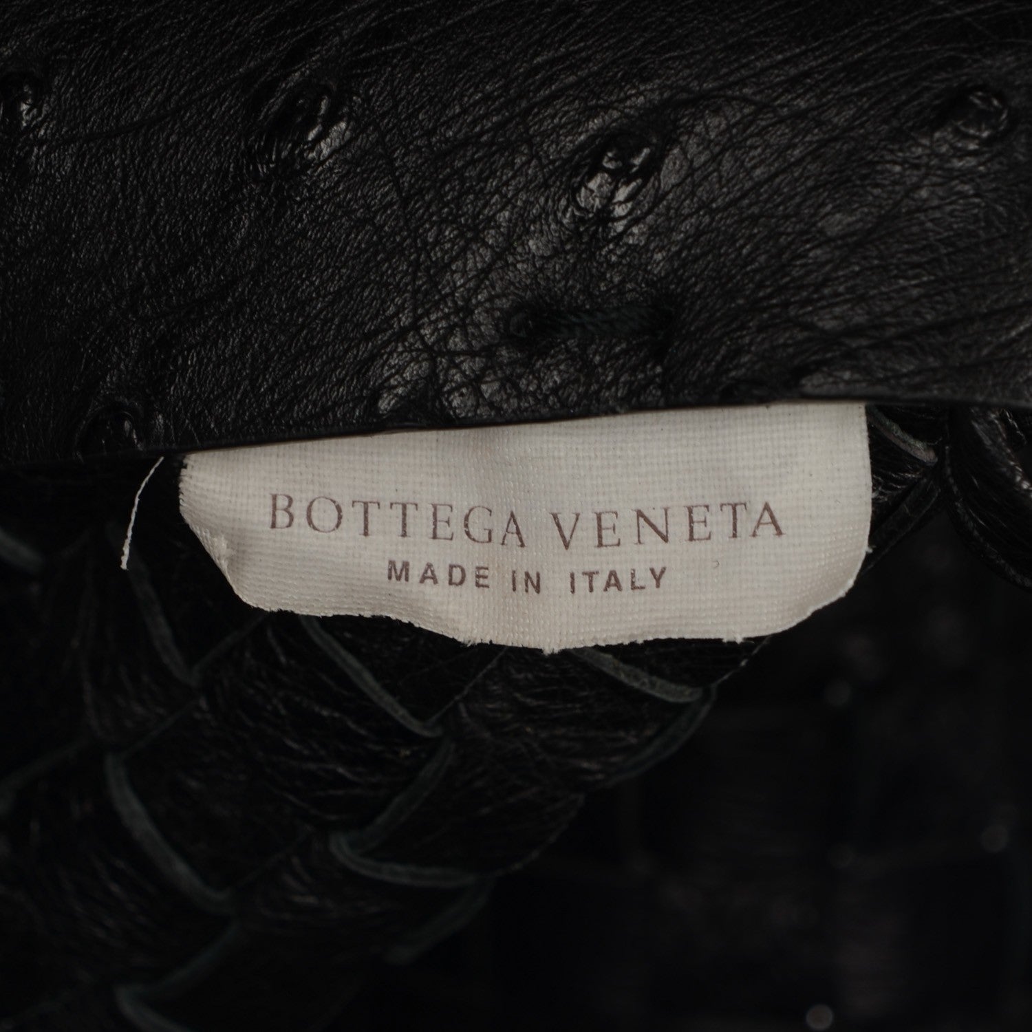 Bottega Veneta Ostrich Intrecciato Large Cabat Black 6 of 7
