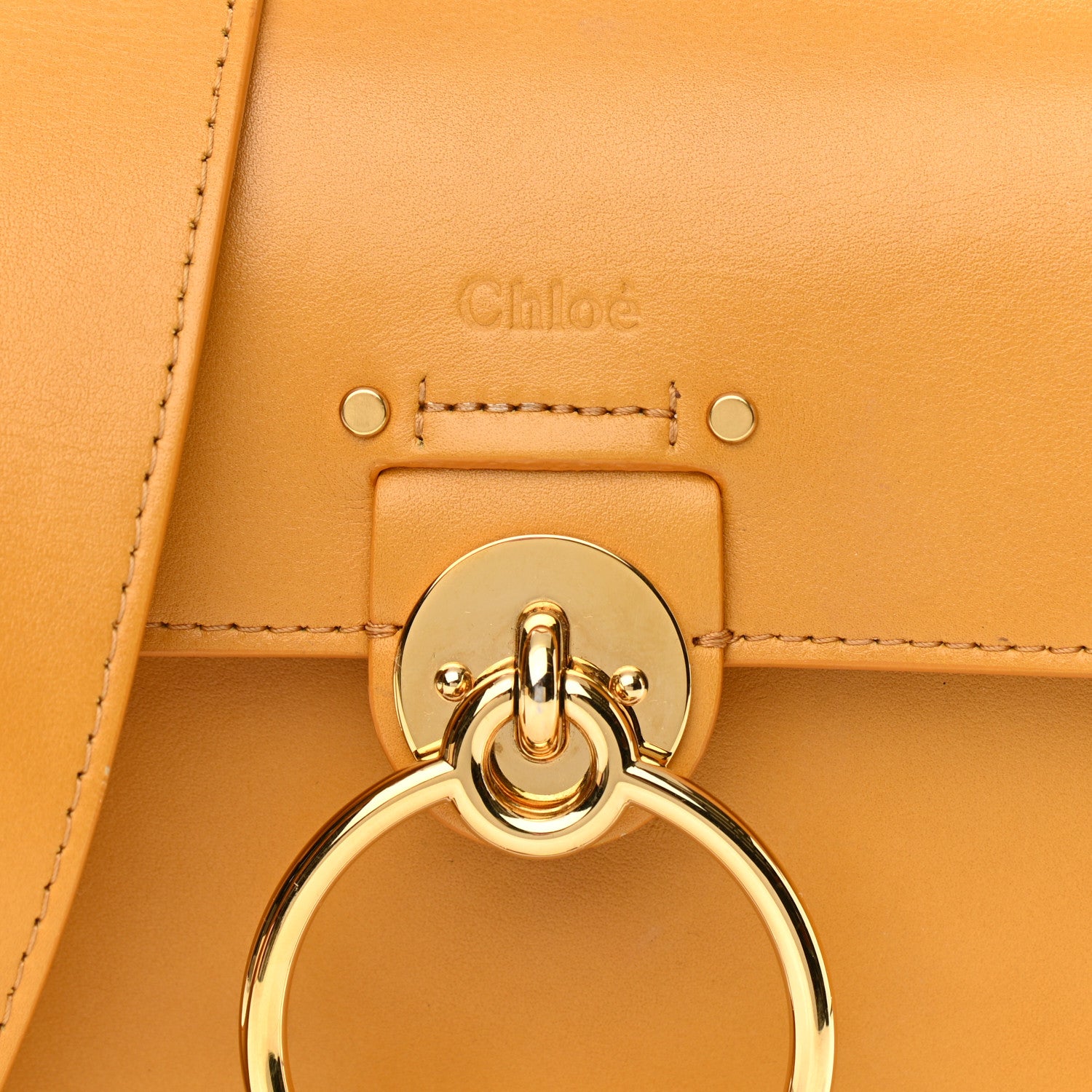 Chloe Calfskin Small Tess Bag Burning Camel 7 of 10