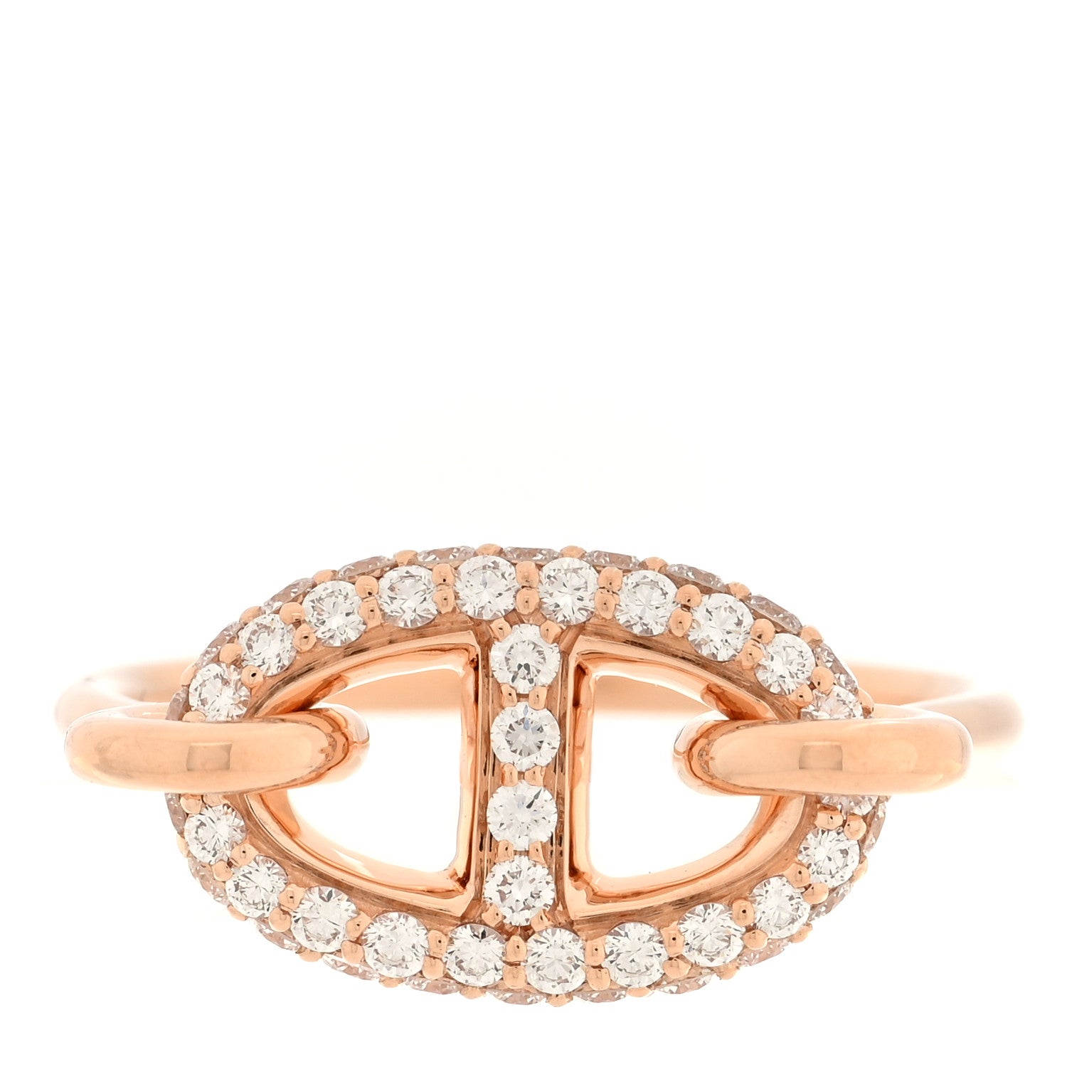 Hermes 18K Rose Gold Diamond Farandole Ring 50 5.25 1 of 4