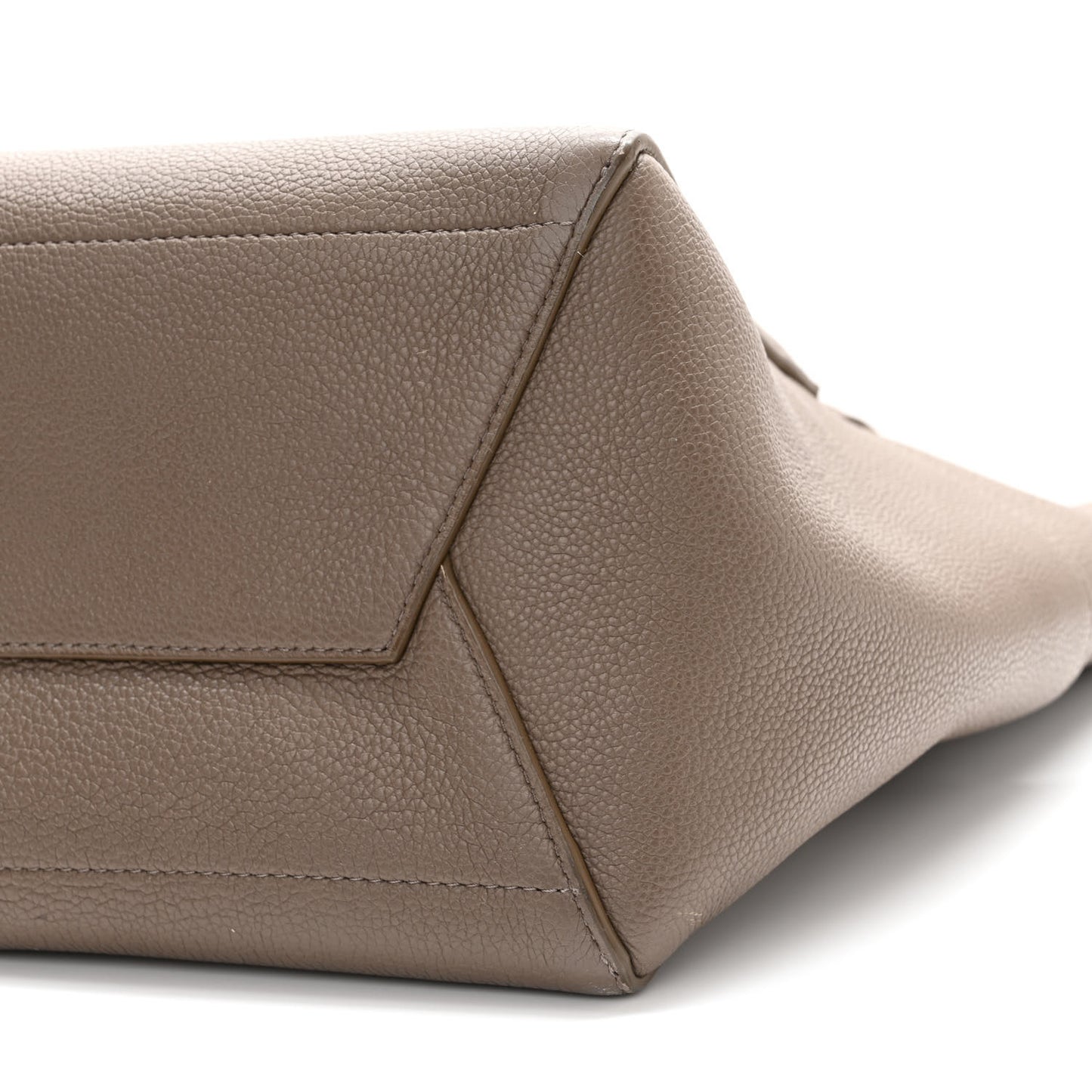 Soft Grained Calfskin Sangle Bucket Bag Taupe