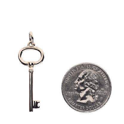 Tiffany 18K Rose Gold Small Oval Key Pendant 2 of 3