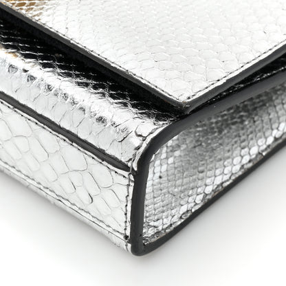 Saint Laurent Metallic Snakeskin Small Classic Monogram Kate Tassel Satchel Silver 9 of 12