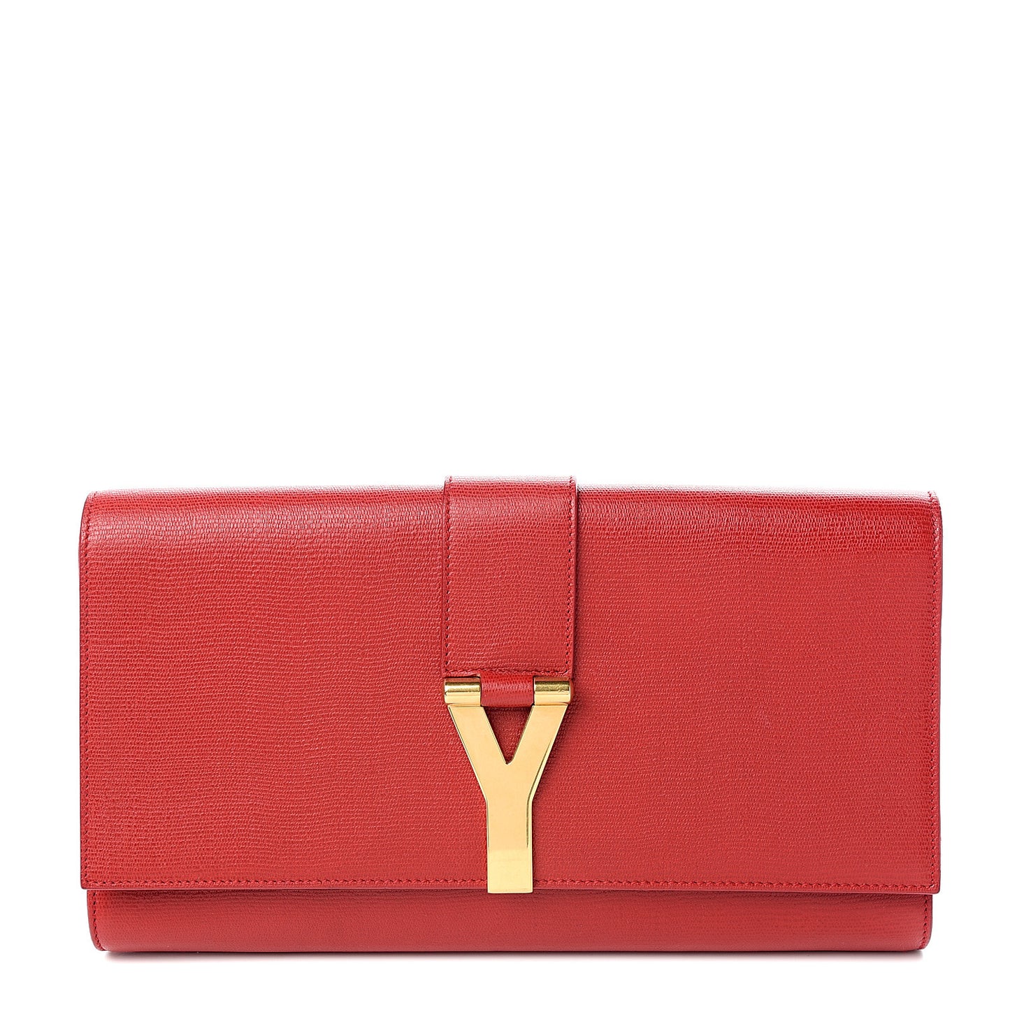 Calfskin Classic Y Ligne Clutch Red