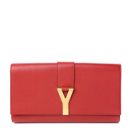 Saint Laurent Calfskin Classic Y Ligne Clutch Red 1 of 9