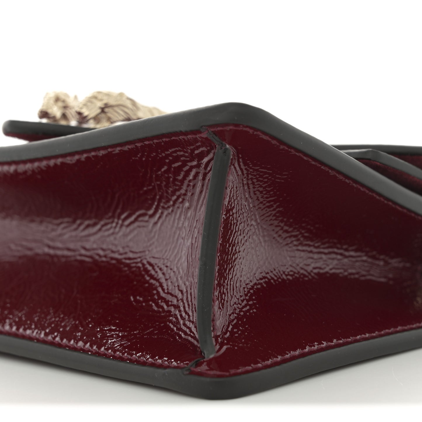 Crinkled Patent Super Mini Dionysus Shoulder Bag Rosso Ancora Red