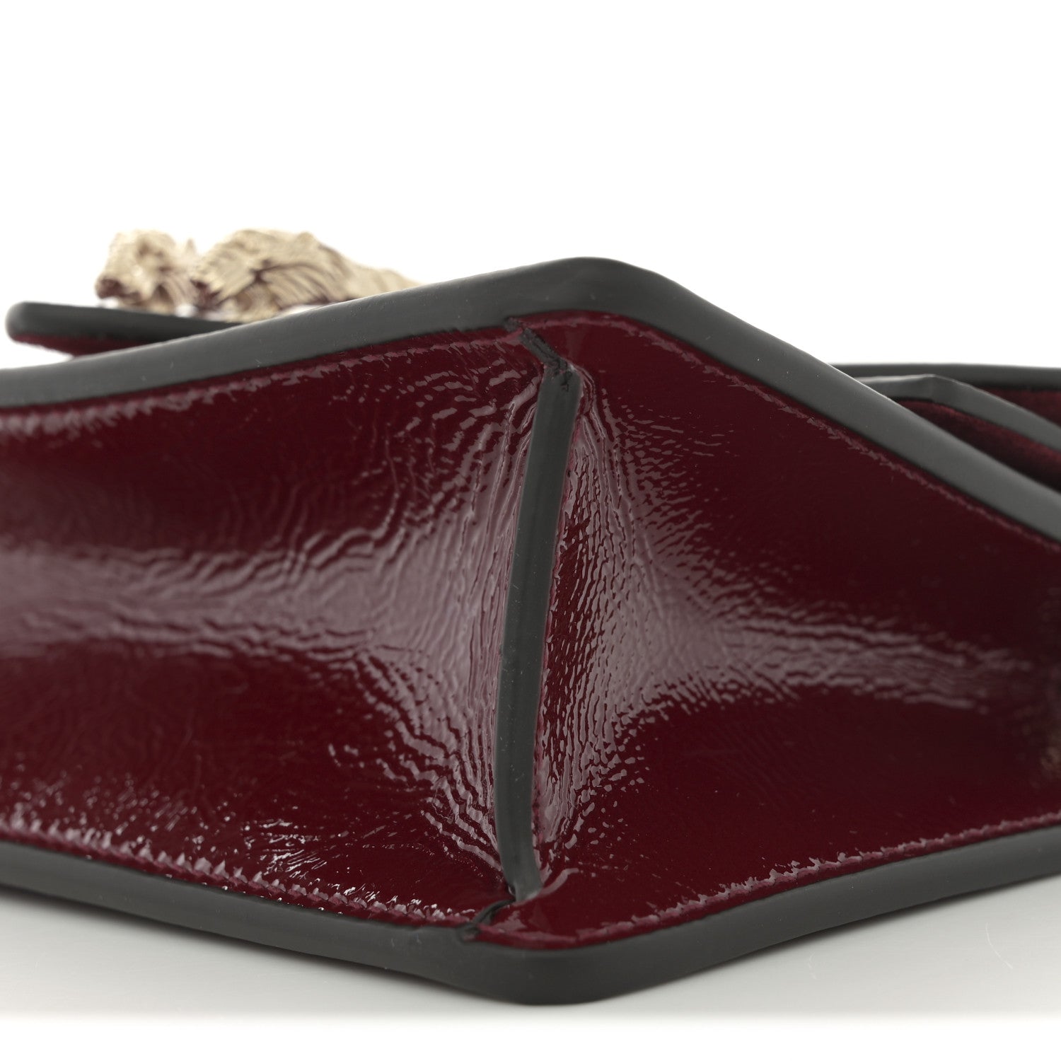 Gucci Crinkled Patent Super Mini Dionysus Shoulder Bag Rosso Ancora Red 9 of 10