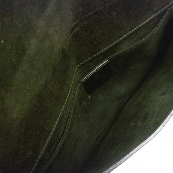 Patent Glitter Buckle Clutch Black