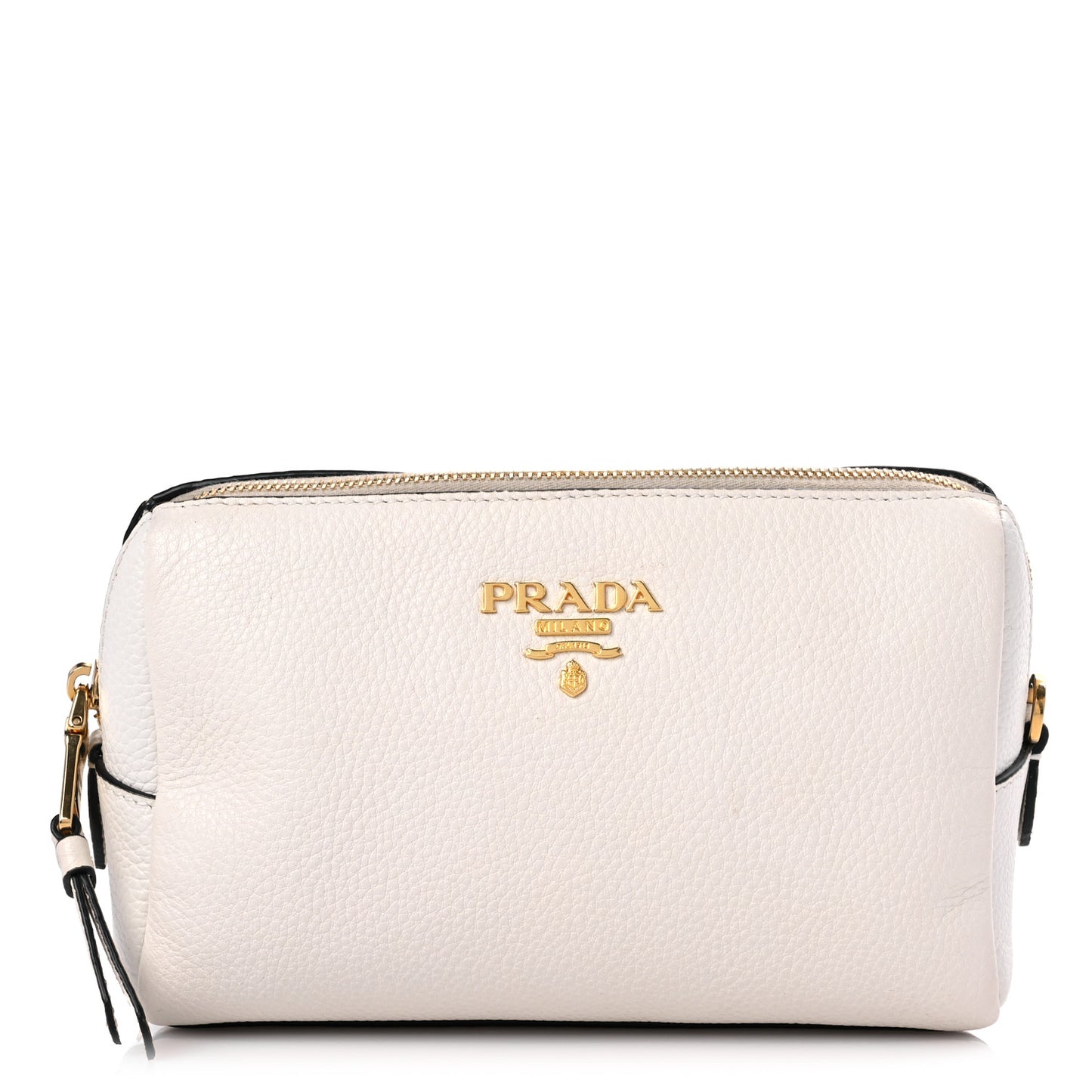 Vitello Daino Cosmetic Pouch White