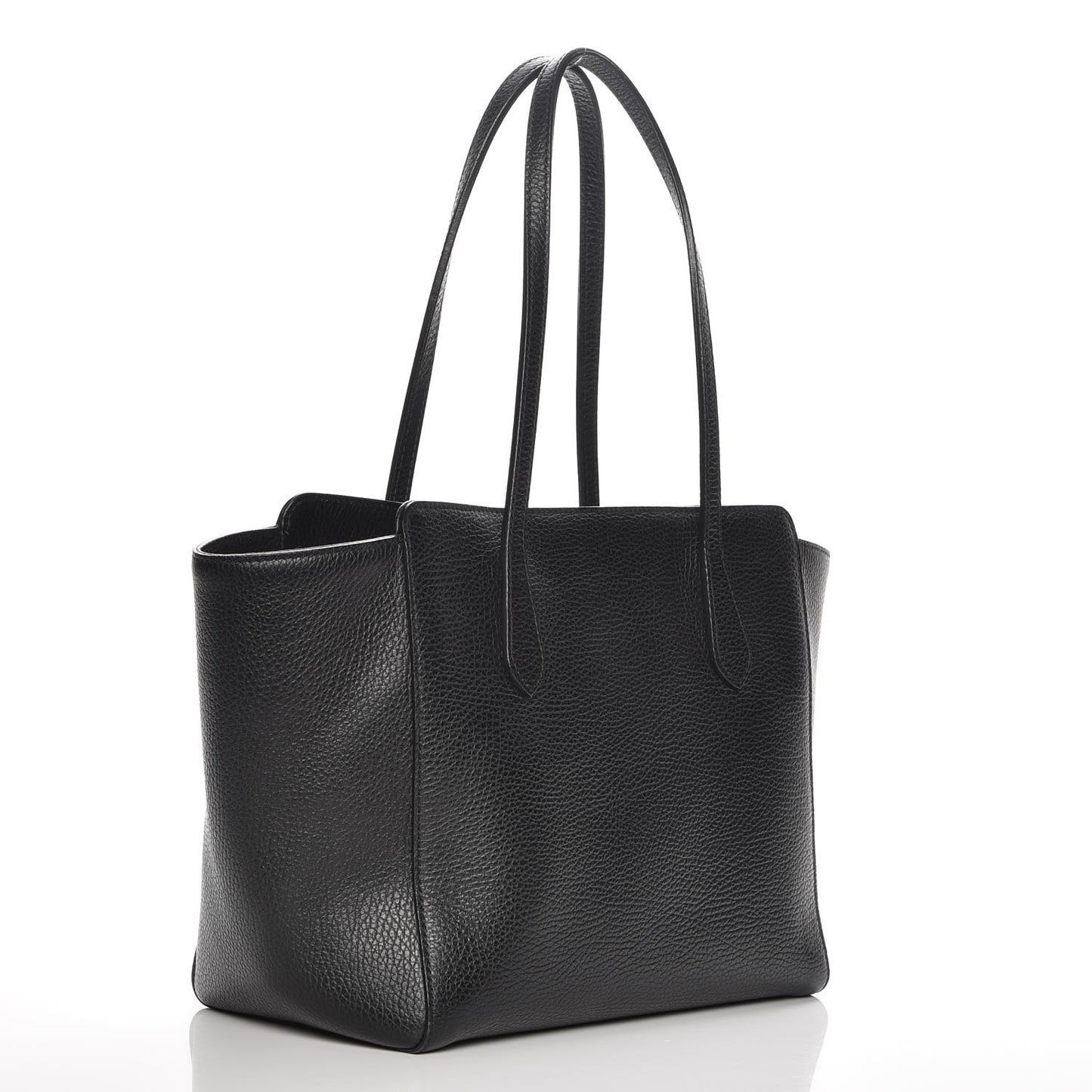 Pebbled Calfskin Small Swing Tote Black