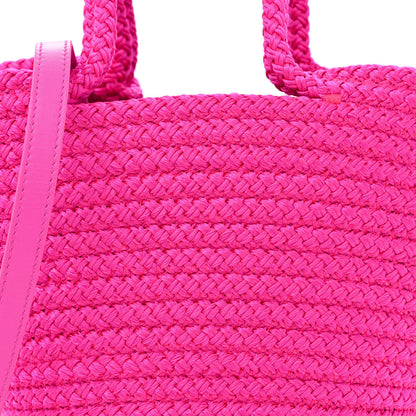 Balenciaga Nylon Lambskin Woven Small Ibiza Basket With Strap Lipstick Pink 8 of 10