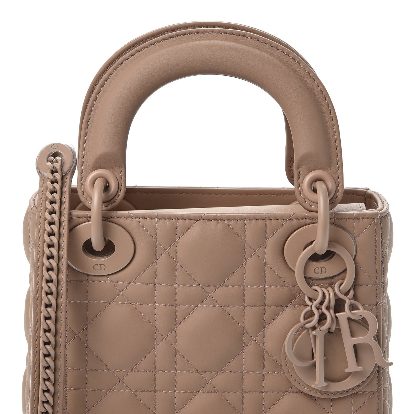 Ultra Matte Calfskin Cannage Mini Lady Dior Light Beige