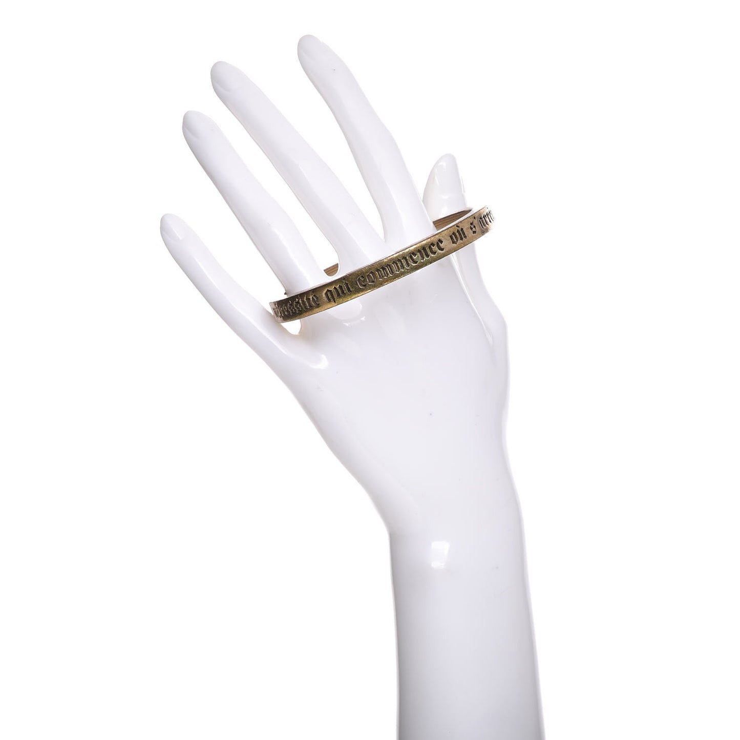 Metal French Quote Bangle Gold