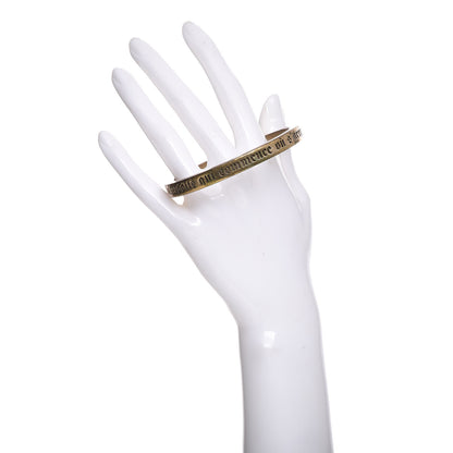 Chanel Metal French Quote Bangle Gold 2 of 6