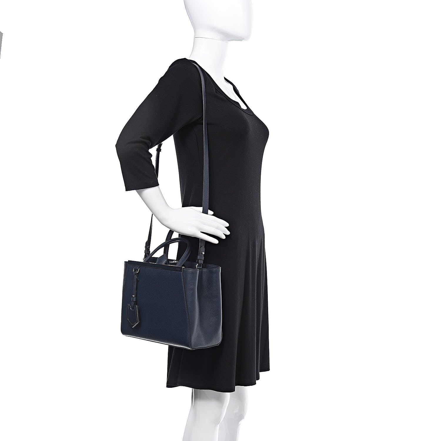 Fendi Vitello Elite Petite 2Jours Tote Lavagna 2 of 13