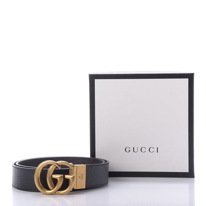 Gucci Calfskin Double G Reversible 37mm Belt 85 34 Black Cocoa 5 of 5