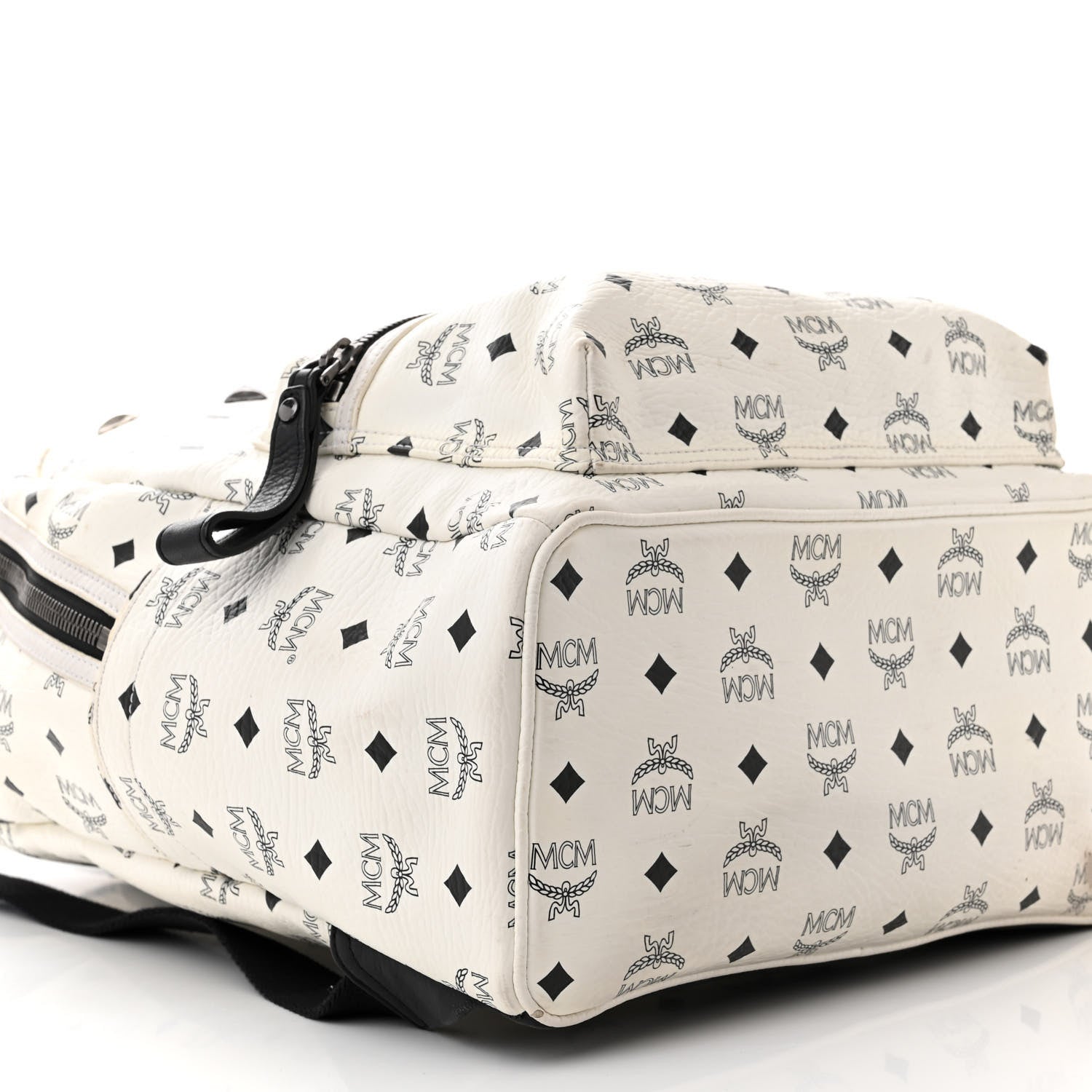 MCM Visetos Medium Sprinkle Stud Stark Backpack White 9 of 13
