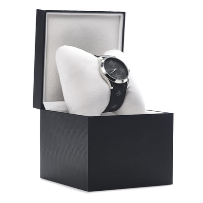 Gucci Stainless Steel Calfskin 38mm G-Timeless Bee Star Hologram Quartz Watch Black 6 of 6